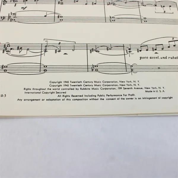 Vintage Sheet Music 1945 Laura by David Raksin From The Laura Movie For Piano