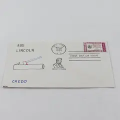 1960 Abe Lincoln American Credo Stamp FDC Hand Drawn Cachet WEW