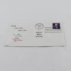 1960 John Foster Dulles Stamp FDC Hand Drawn Cachet WEW