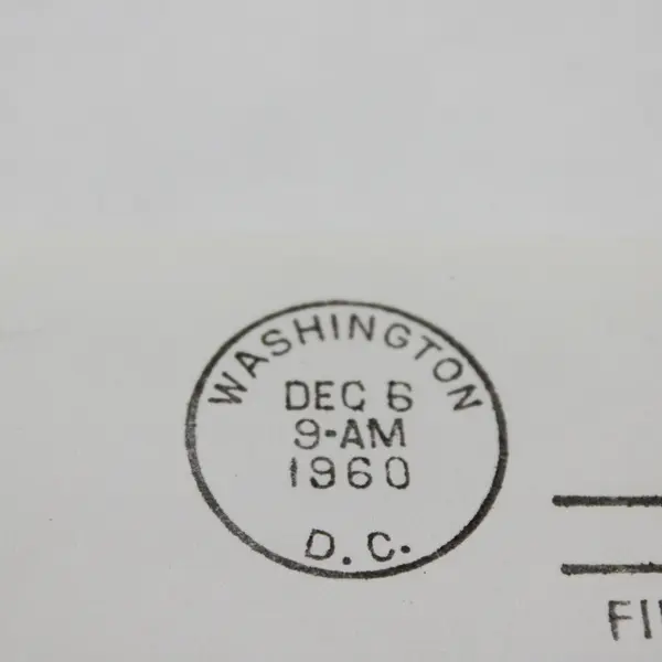 1960 John Foster Dulles Stamp FDC Hand Drawn Cachet WEW
