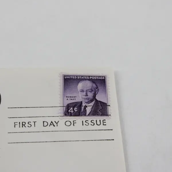 1960 Robert A Taft Stamp FDC Hand Drawn Ohio Flag Cachet WEW