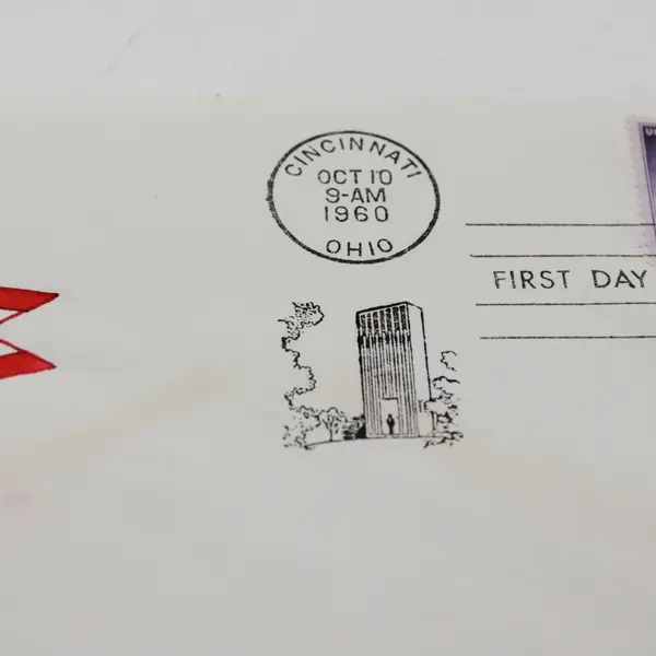 1960 Robert A Taft Stamp FDC Hand Drawn Ohio Flag Cachet WEW