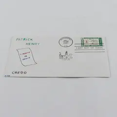 1961 Patrick Henry American Credo Stamp FDC Hand Drawn Cachet WEW