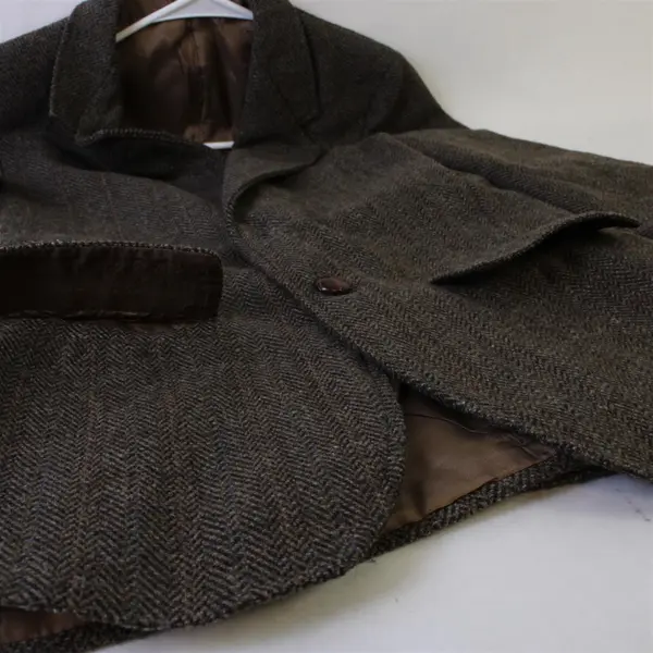 Vintage Jonathan Strong Women's Brown Tweed Wool Blazer Jacket