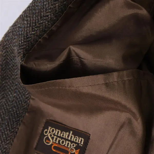 Vintage Jonathan Strong Women's Brown Tweed Wool Blazer Jacket