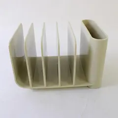 Vintage Eldon Desk Organizer Tan Beige MCM Office Pen Holder