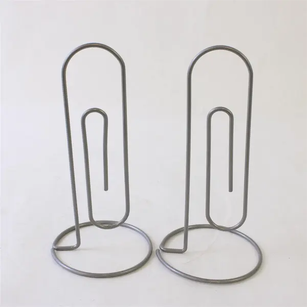 Lot of 2 Jumbo Metal Desk Memo Card Picture Holders