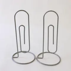 Lot of 2 Jumbo Metal Desk Memo Card Picture Holders