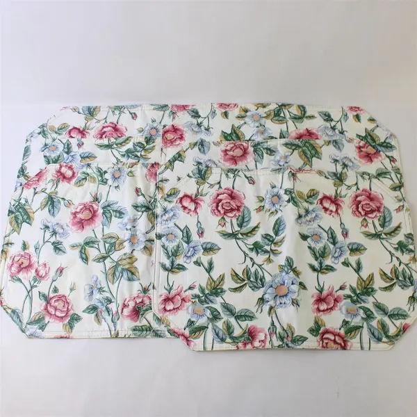 Set of 3 Floral Vinyl Rectangular Placemats Pink Blue Unbranded