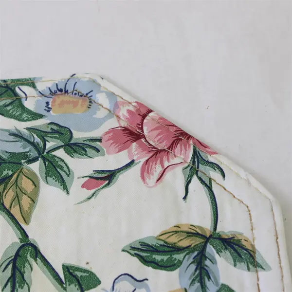 Set of 3 Floral Vinyl Rectangular Placemats Pink Blue Unbranded