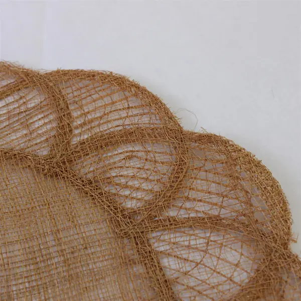 Set of 5 Natural Jute Burlap Placemats Scalloped Edge 13x18.5