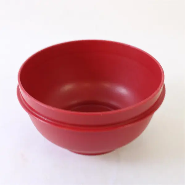 Tupperware 1436-16 Red Bowl Container w Lid 2 Extra Lids Yellow Orange