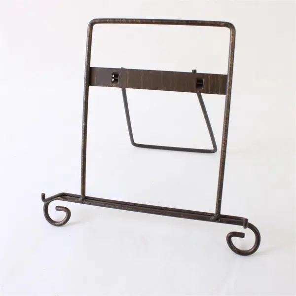Bronze Metal Display Easel Plate Holder Scroll Design Decorative Stand