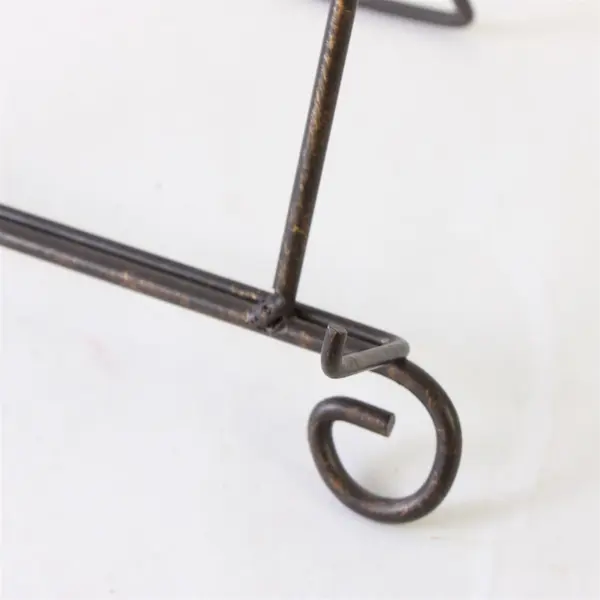 Bronze Metal Display Easel Plate Holder Scroll Design Decorative Stand