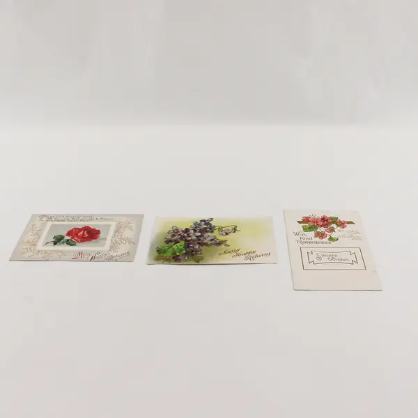 Lot of 6 Vintage Embossed Floral Greeting Postcards
