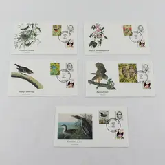 Set Of 5 National Audubon Society Bird Stamp FDC Fleetwood Cachet 1994