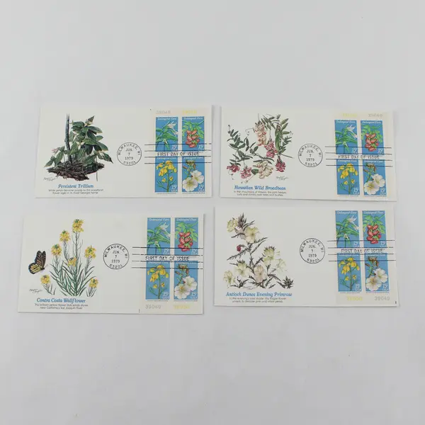Set Of 4 Endangered Flora Stamp 1979 FDC Fleetwood Cachet SC# 1783-86