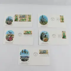 Set Of 5 Desert Plants Stamps 1981 FDC Fleetwood Cachet SC# 1942-45