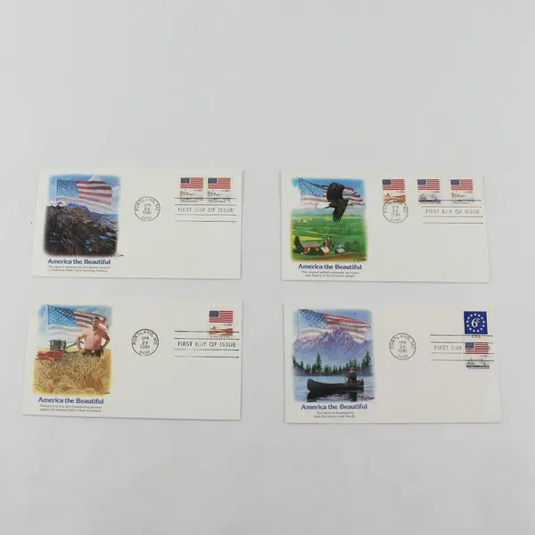 Set Of 4 America The Beautiful Stamps 1981 FDC Fleetwood Cachet 
