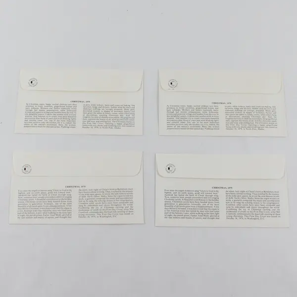 Lot Of 4 Christmas USA Stamps 1979 FDC Fleetwood Cachet