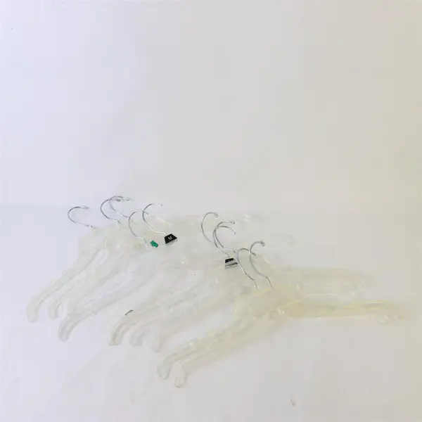 Mixed Lot of 10 Clear Plastic Retail Clothes Hangers for Shirts