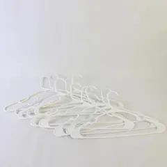 Lot of 10 White Plastic Clothes Pant and Shirt Hangers