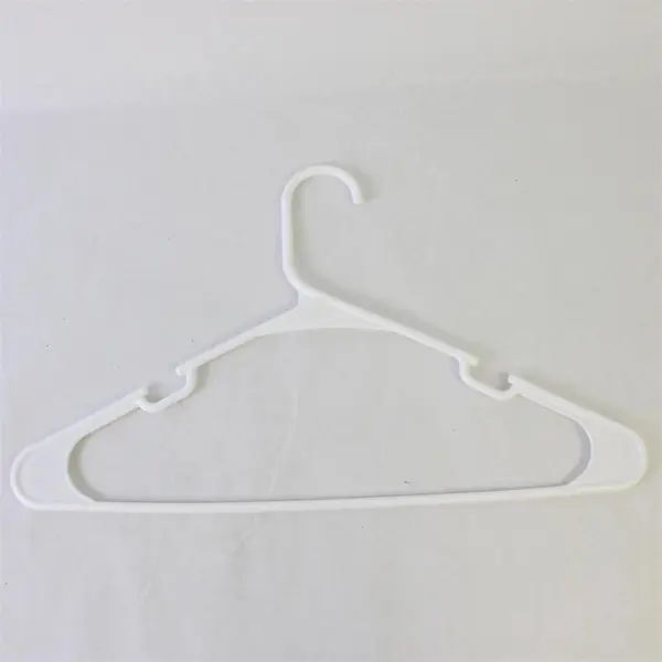 Lot of 10 White Plastic Clothes Pant and Shirt Hangers