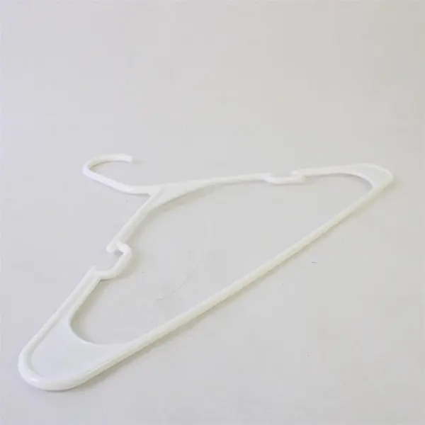 Lot of 10 White Plastic Clothes Pant and Shirt Hangers