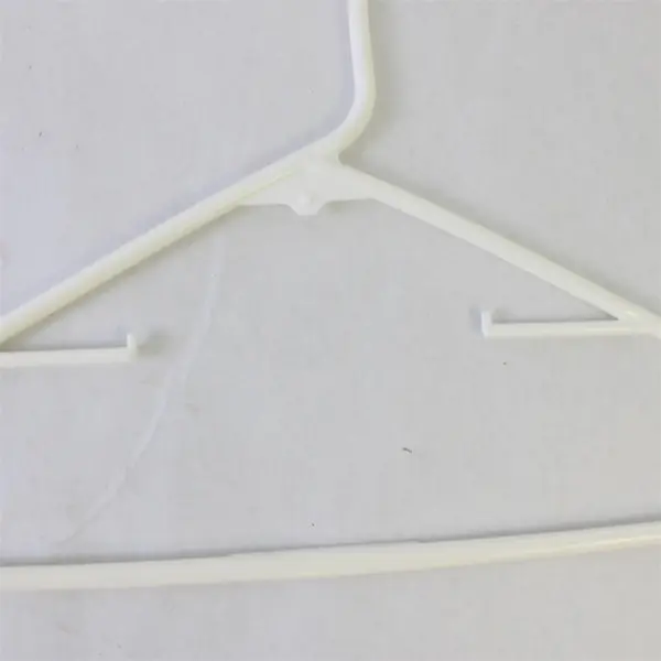 Lot of 9 White Plastic Clothes Shirt Pants Hangers with Strap Hooks