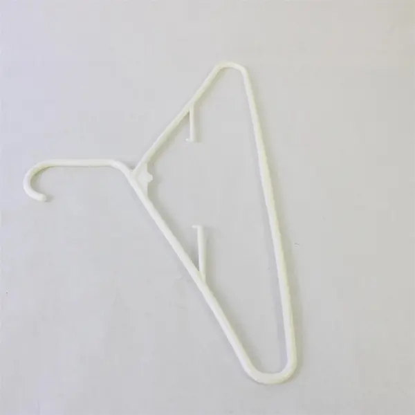 Lot of 9 White Plastic Clothes Shirt Pants Hangers with Strap Hooks