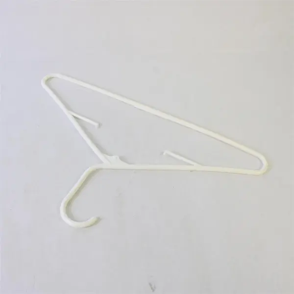 Lot of 9 White Plastic Clothes Shirt Pants Hangers with Strap Hooks