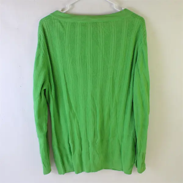 Willowbay Lime Green Button-Front Long-Sleeved Cardigan Women's XL