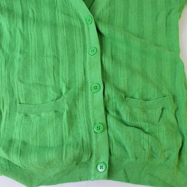 Willowbay Lime Green Button-Front Long-Sleeved Cardigan Women's XL