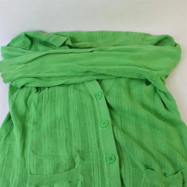Willowbay Lime Green Button-Front Long-Sleeved Cardigan Women's XL