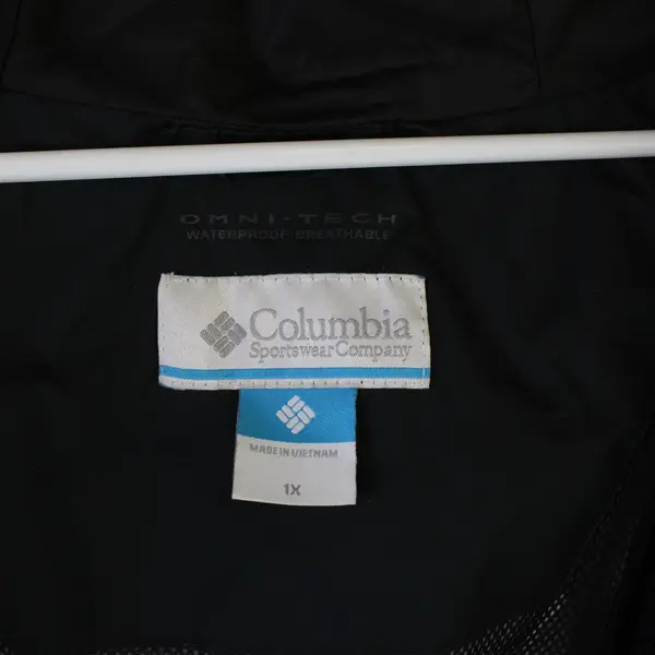 Columbia Omni-Tech Waterproof Black Hooded Jacket Women's 1X