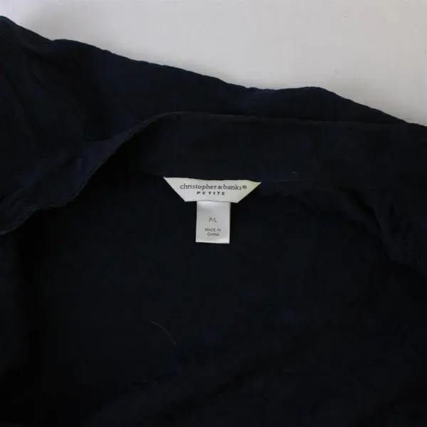 Christopher & Banks Navy Blue Zip-Up Jacket Women's Petite Large