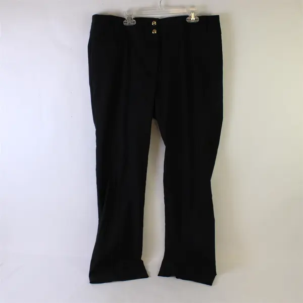Soho Apparel Ltd. Solid Black Straight-Leg Pants Women's Size 14