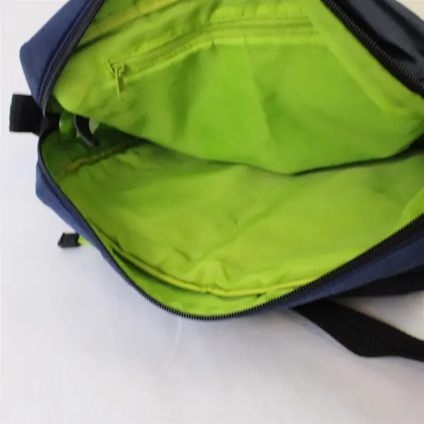 No Boundaries Navy Blue and Neon Green Multi-Pocket Crossbody Shoulder Bag