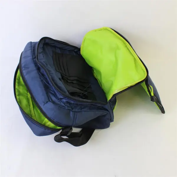 No Boundaries Navy Blue and Neon Green Multi-Pocket Crossbody Shoulder Bag