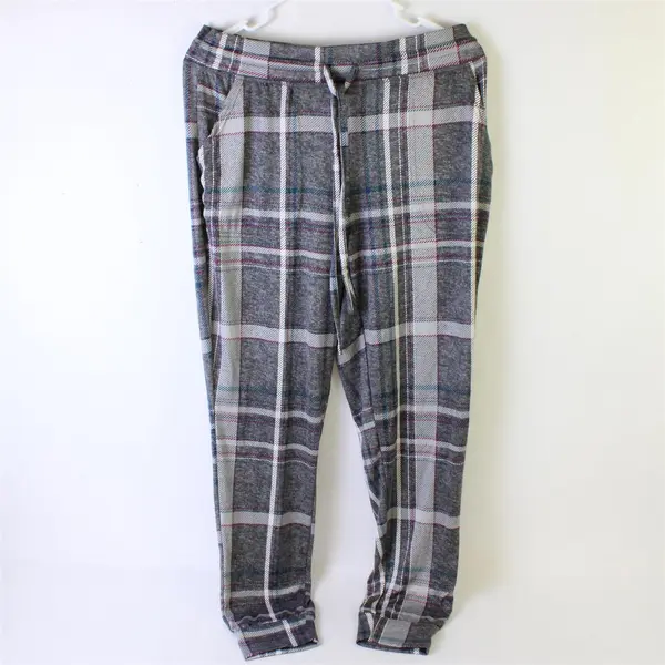 Secret Treasures Women's Medium 8-10 Gray Pink Blue Plaid Pajama Pants
