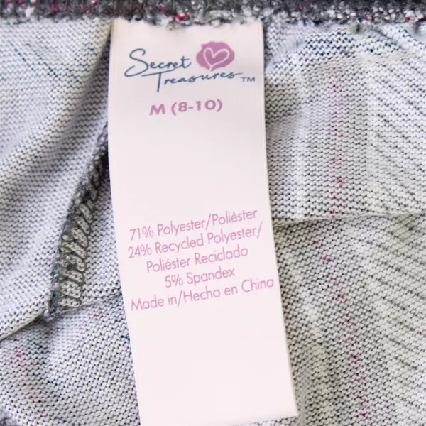 Secret Treasures Women's Medium 8-10 Gray Pink Blue Plaid Pajama Pants