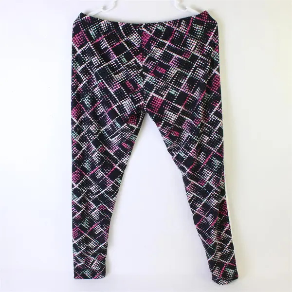 No Boundaries Black Pink Mint Leggings Girls Large 11-13
