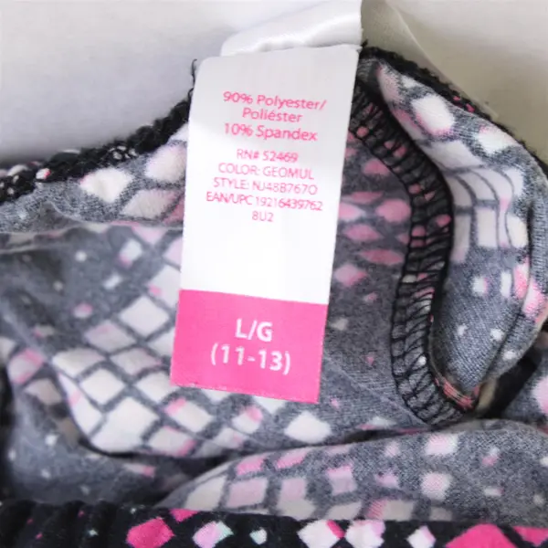 No Boundaries Black Pink Mint Leggings Girls Large 11-13