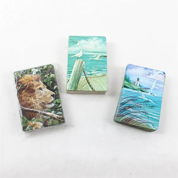 Hoyle Lot of 3 Pinochle Decks Sea Motif Lion Design Playing Cards