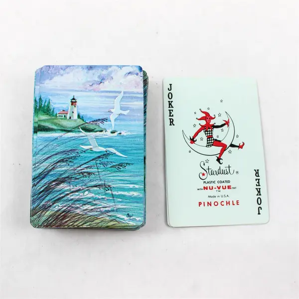Hoyle Lot of 3 Pinochle Decks Sea Motif Lion Design Playing Cards