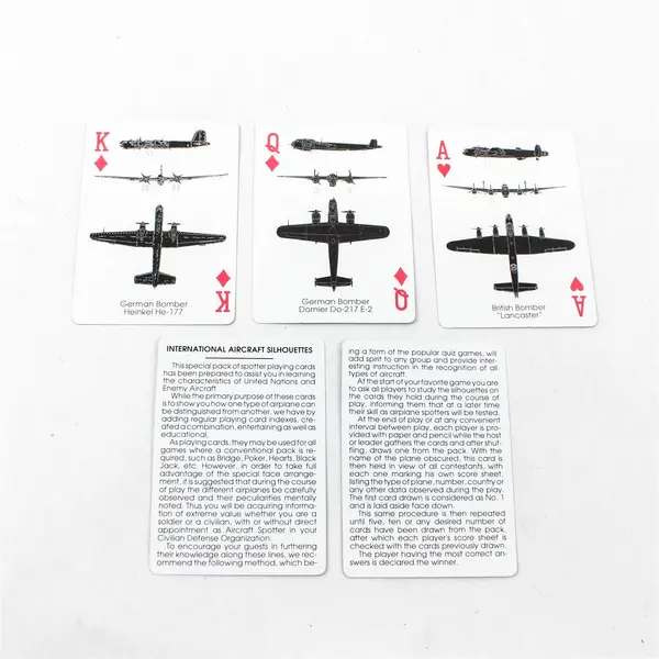 Action Products Int'l 1991 WWII Spotter Cards Playing Card Deck Complete
