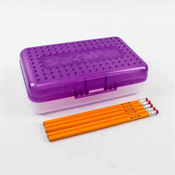 SpaceMaker Purple Pencil Box w/ 5 New Pencils
