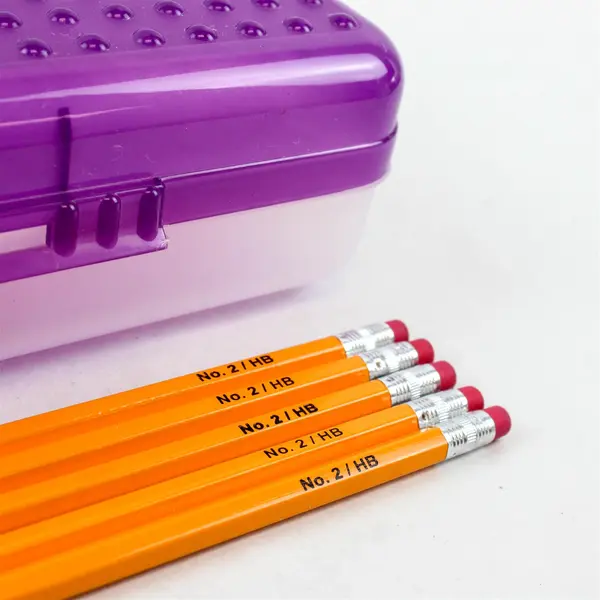 SpaceMaker Purple Pencil Box w/ 5 New Pencils