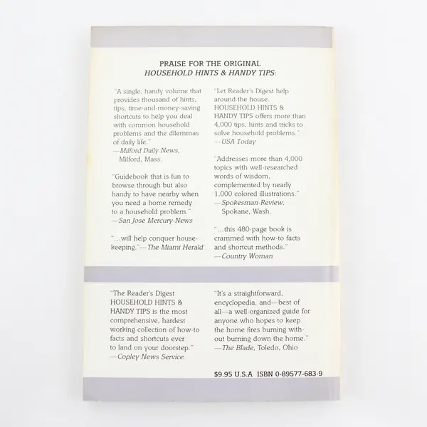 Selections from Reader's Digest Household Hints & Handy Tips 2nd Prtg 1996 PB