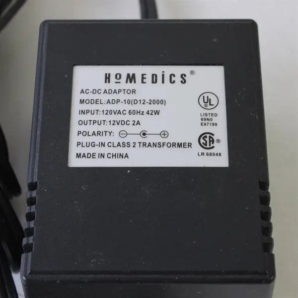 Homedics ADP-10 D12-2000 AC Adapter Power Supply 12V DC 2A